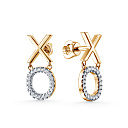 Серьги из красного золота с бриллиантами