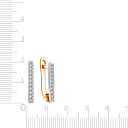 Серьги с английским замком из красного золота с фианитом