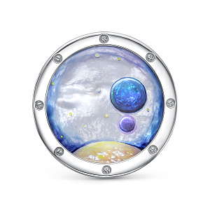 Брошь из серебра с перламутром