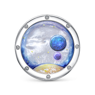 Брошь из серебра с перламутром