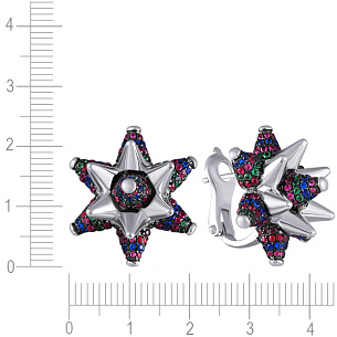 Серьги из серебра с фианитом