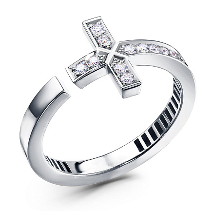 Кольцо из белого золота с бриллиантами