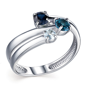 Кольцо из серебра с топазами