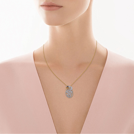 Подвеска из желтого золота с бриллиантами, рубином