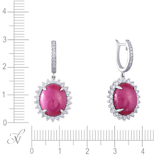 Серьги с английским замком из белого золота с бриллиантом