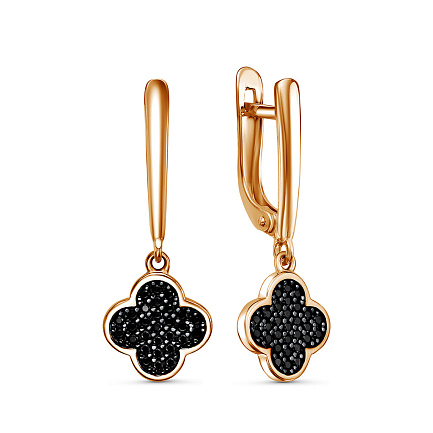 Серьги с английским замком из серебра с фианитами