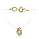 Колье из желтого золота с фианитом