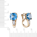 Серьги с английским замком из желтого золота с топазами