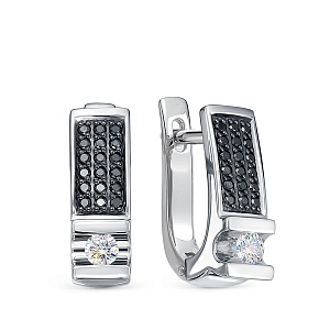 Серьги из белого золота с бриллиантами