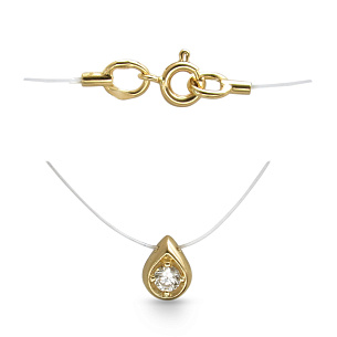 Колье из желтого золота с фианитом