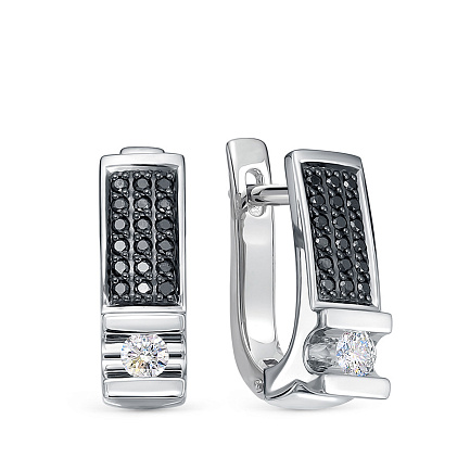 Серьги из белого золота с бриллиантами