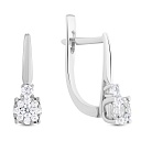 Серьги с английским замком из белого золота с бриллиантами