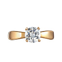 Кольцо из красного золота с фианитом