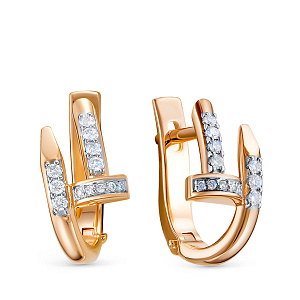 Серьги из красного золота с бриллиантами