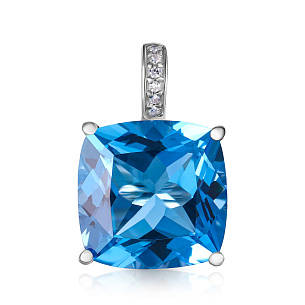 Подвеска из белого золота с топазом