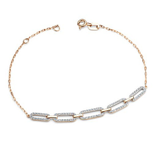 Браслет из красного золота с бриллиантами