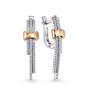 Серьги с английским замком из желтого золота