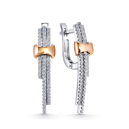 Серьги с английским замком из желтого золота