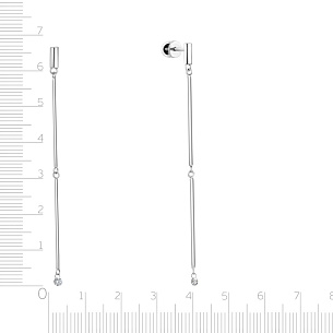 Серьги Пусеты из белого золота с бриллиантами