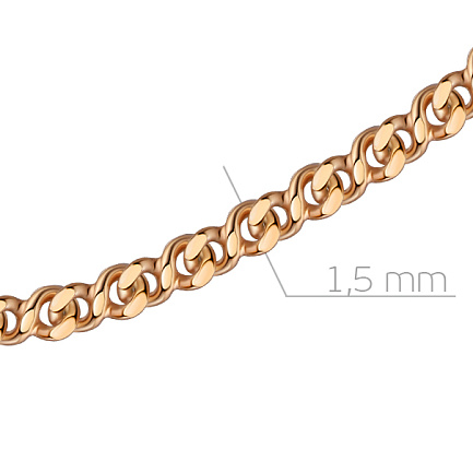 Цепь автомат из серебра, плетение восьмёрка