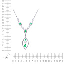 Колье из белого золота с бриллиантами, изумрудами