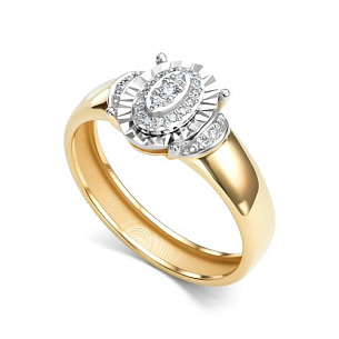 Кольцо из желтого золота с бриллиантом