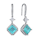 Серьги с английским замком из серебра с фианитами