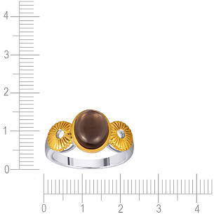 Кольцо из серебра с раухтопазом