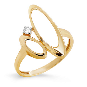 Кольцо из желтого золота с бриллиантом