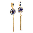 Серьги с английским замком из желтого золота с бриллиантами