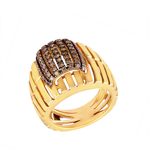 Кольцо из желтого золота с бриллиантами