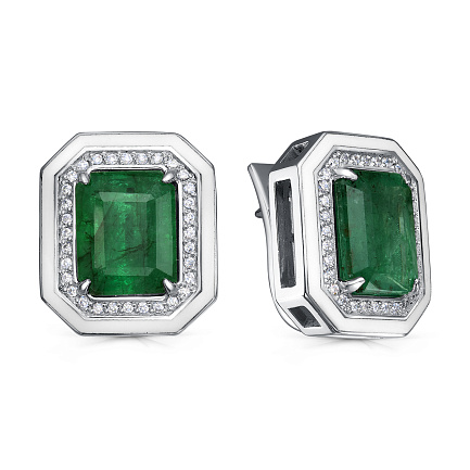 Серьги с английским замком из белого золота