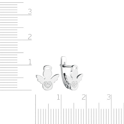 Серьги детские из серебра с фианитом