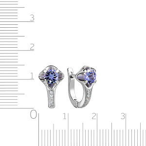 Серьги с английским замком из белого золота с бриллиантами