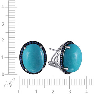 Серьги из белого золота с сапфиром