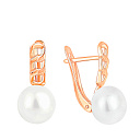 Серьги с английским замком из красного золота