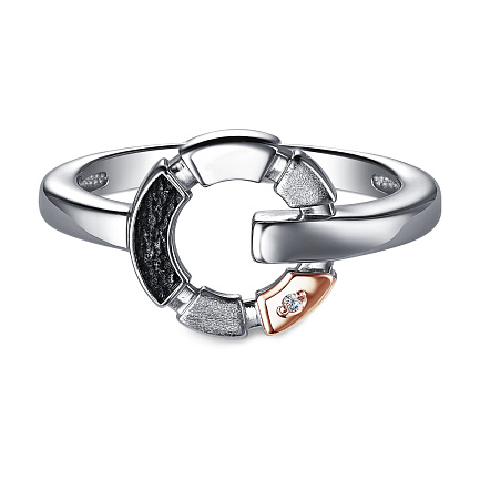 Кольцо из серебра с бриллиантом