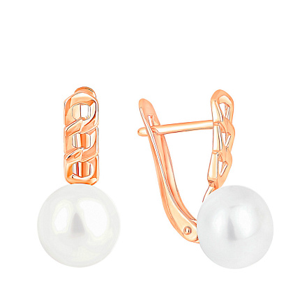 Серьги с английским замком из красного золота