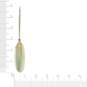 Подвеска из желтого золота с бриллиантами, кварцем