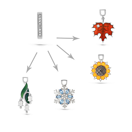 Подвеска из серебра с фианитами