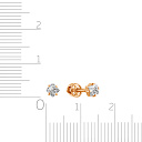 Серьги детские из красного золота с фианитом