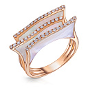 Кольцо из красного золота с бриллиантами, перламутром