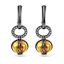 Серьги с английским замком из серебра с ситалами