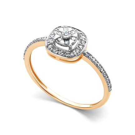 Кольцо из красного золота с бриллиантами