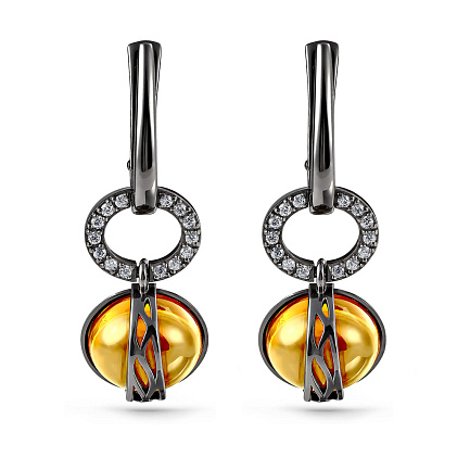 Серьги с английским замком из серебра с ситалами