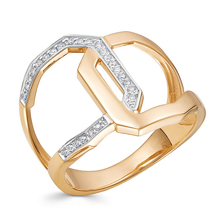 Кольцо из красного золота с бриллиантами