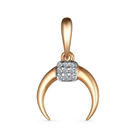 Подвеска из красного золота с бриллиантами