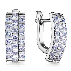 Серьги с английским замком из серебра