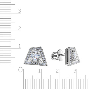 Серьги Пусеты из белого золота с бриллиантами