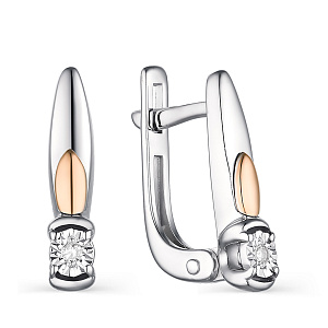 Серьги с английским замком из серебра